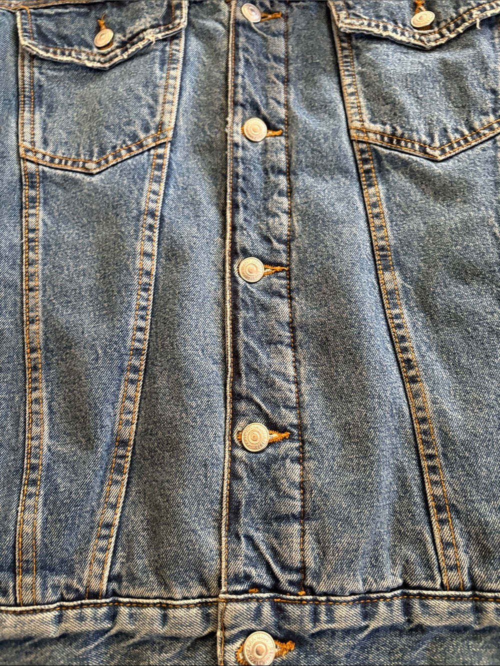 Zara Blue Denim Jacket with Cream Sherpa Collar - Picture 5 of 6